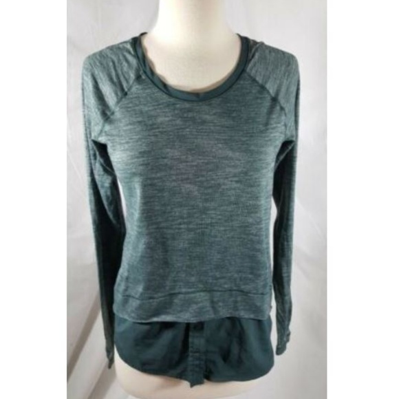 lululemon athletica Tops - Lululemon Layered Long Sleeve Top Fuel Green 4